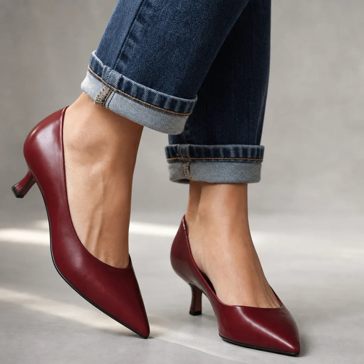 Leyla Pointed Pumps - Color:Red;Size:35