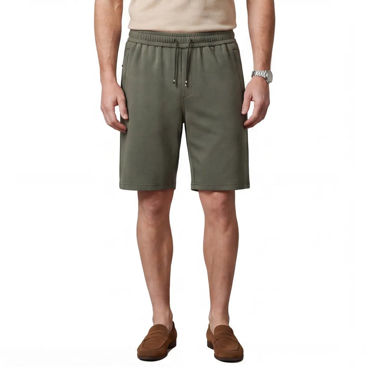 Army Green Mason Cotton Blend Shorts 4