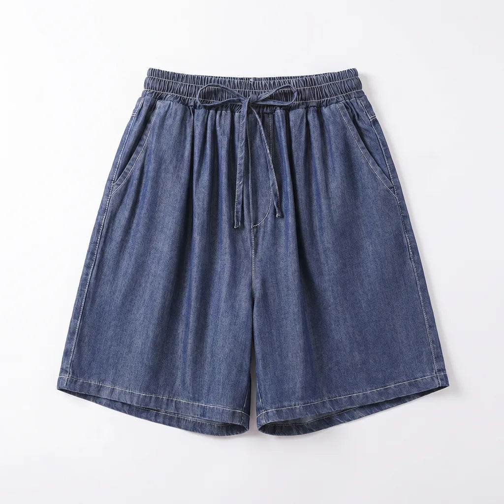 Liana Wide Leg Shorts - Color:Dark Blue;Size:S