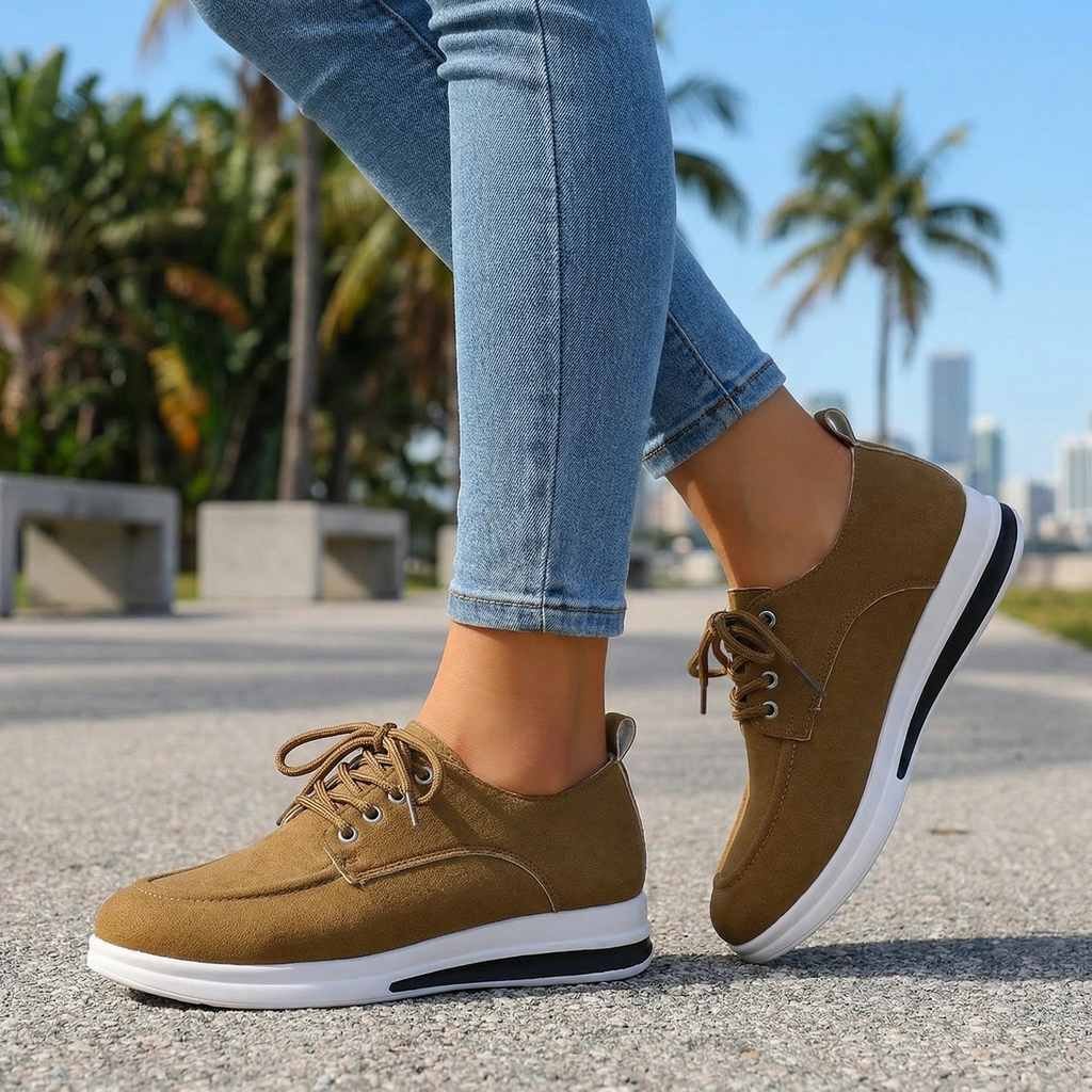 Light Brown Aria Quinn Lace-Up Loafers 1