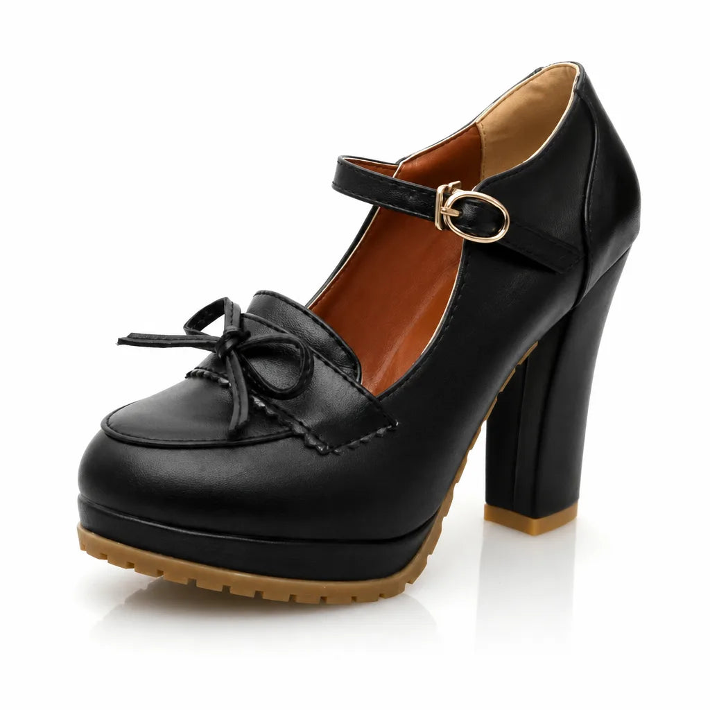 Lilly | Women's Orthopedic Mary Jane Heels - Color:Black;Size (US):35