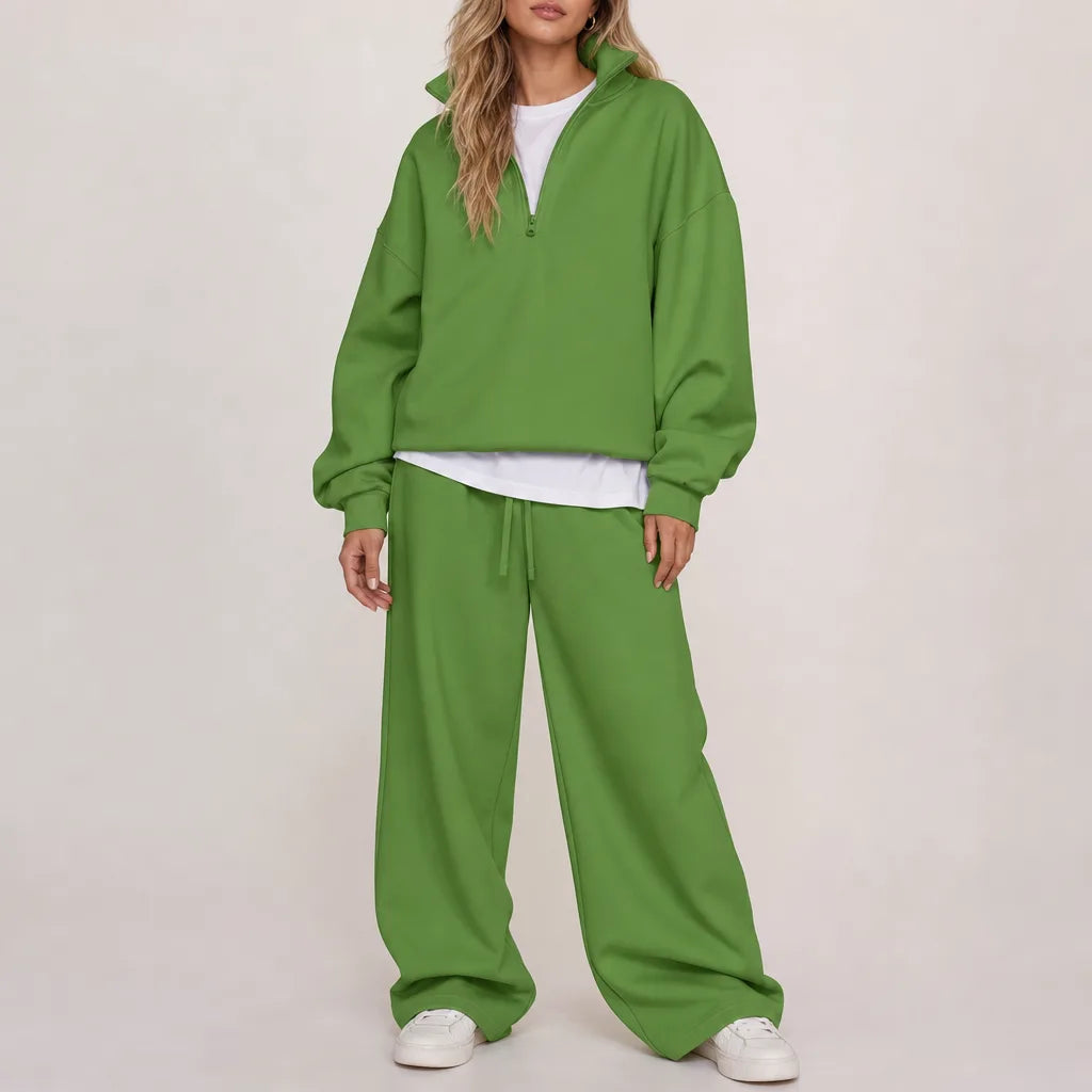 Lily Essential Lounge Set - Color:Green;Size:XS