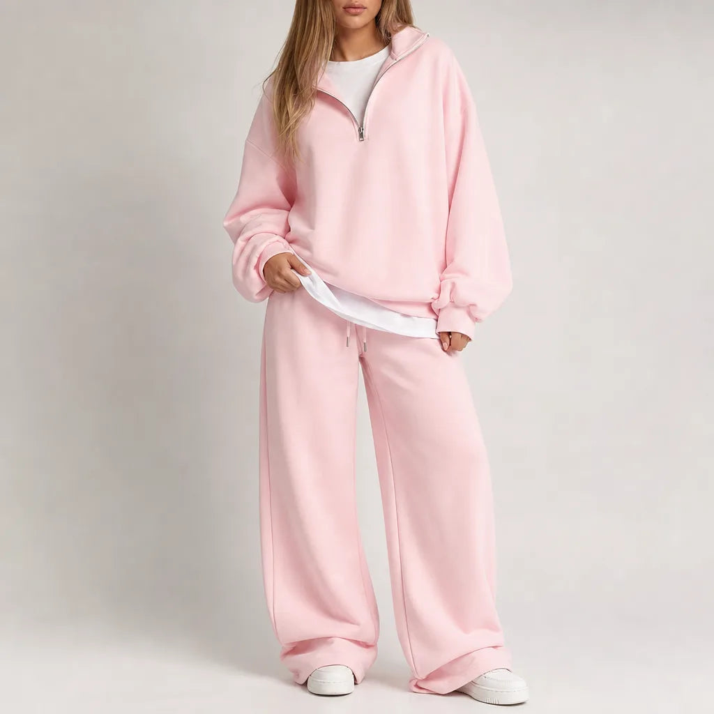 Lily Essential Lounge Set - Color:Pink;Size:XS
