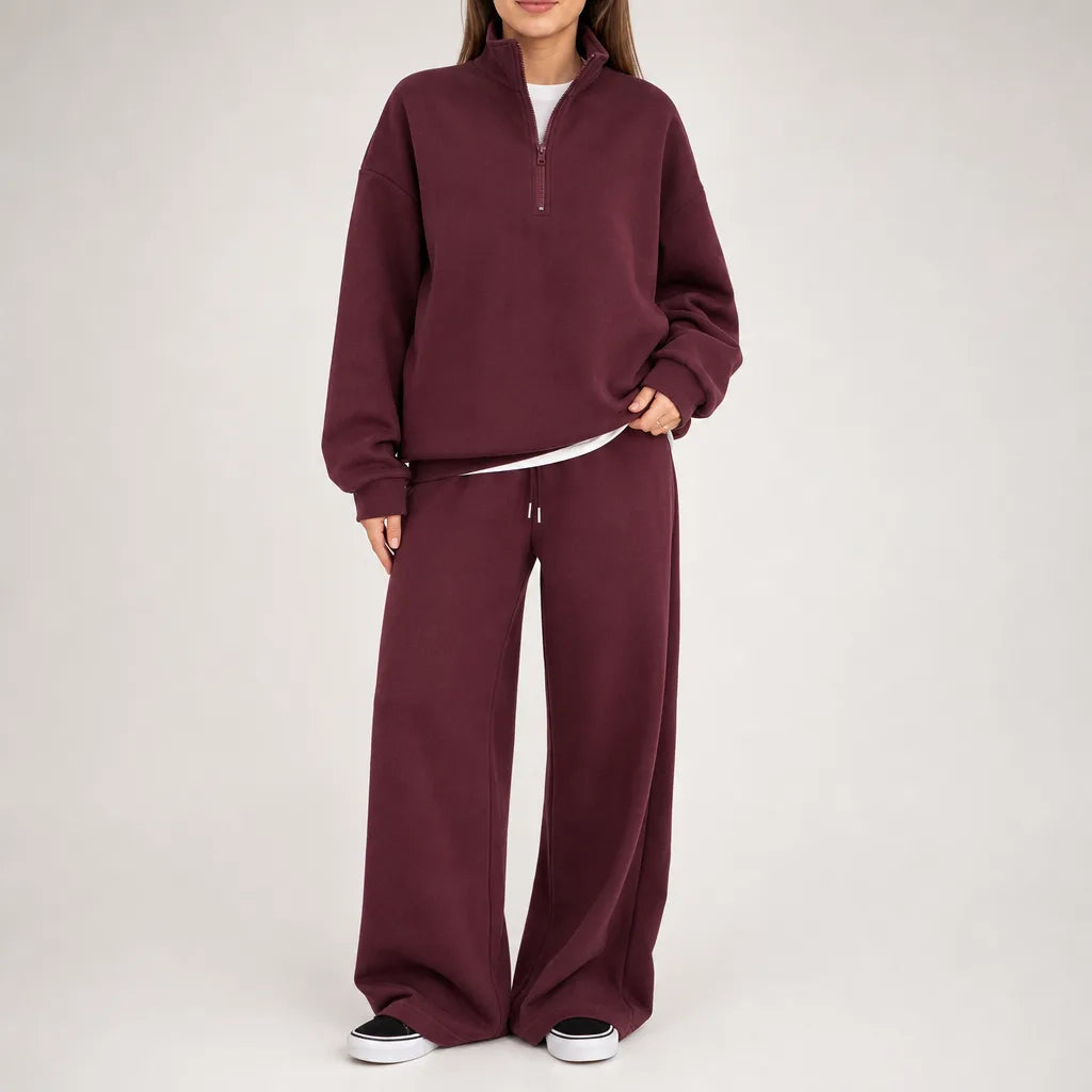 Lily Essential Lounge Set - Color:Red;Size:XS