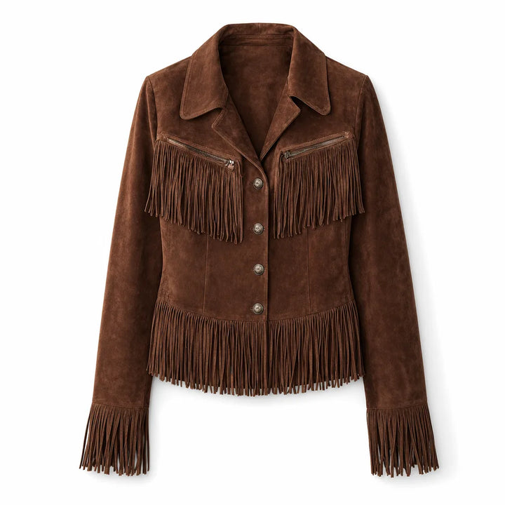 Women's Dark Brown Lisa | Women's Fringe Western Jacket -No match