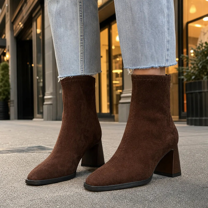 Women's Brown Bartlett Square Toe Ankle Boots