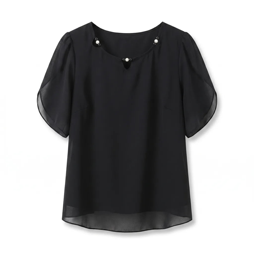 Lissandra Mid Sleeve Tee - Color:Black;Size:M