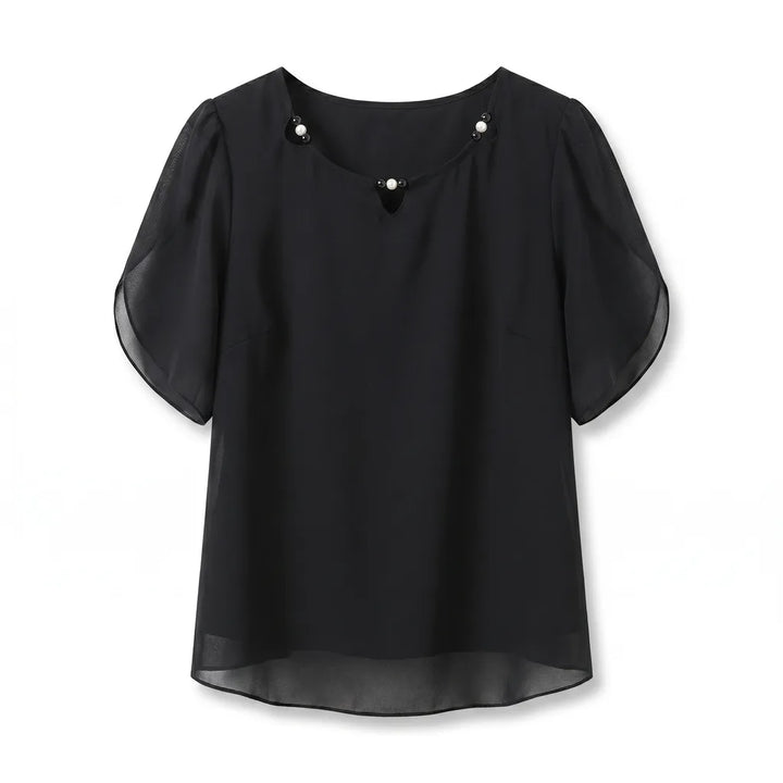 Lissandra Mid Sleeve Tee - Color:Black;Size:M