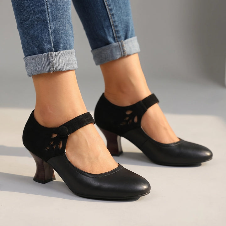 Livia Mary Jane Heels - Color:Black;Size:35