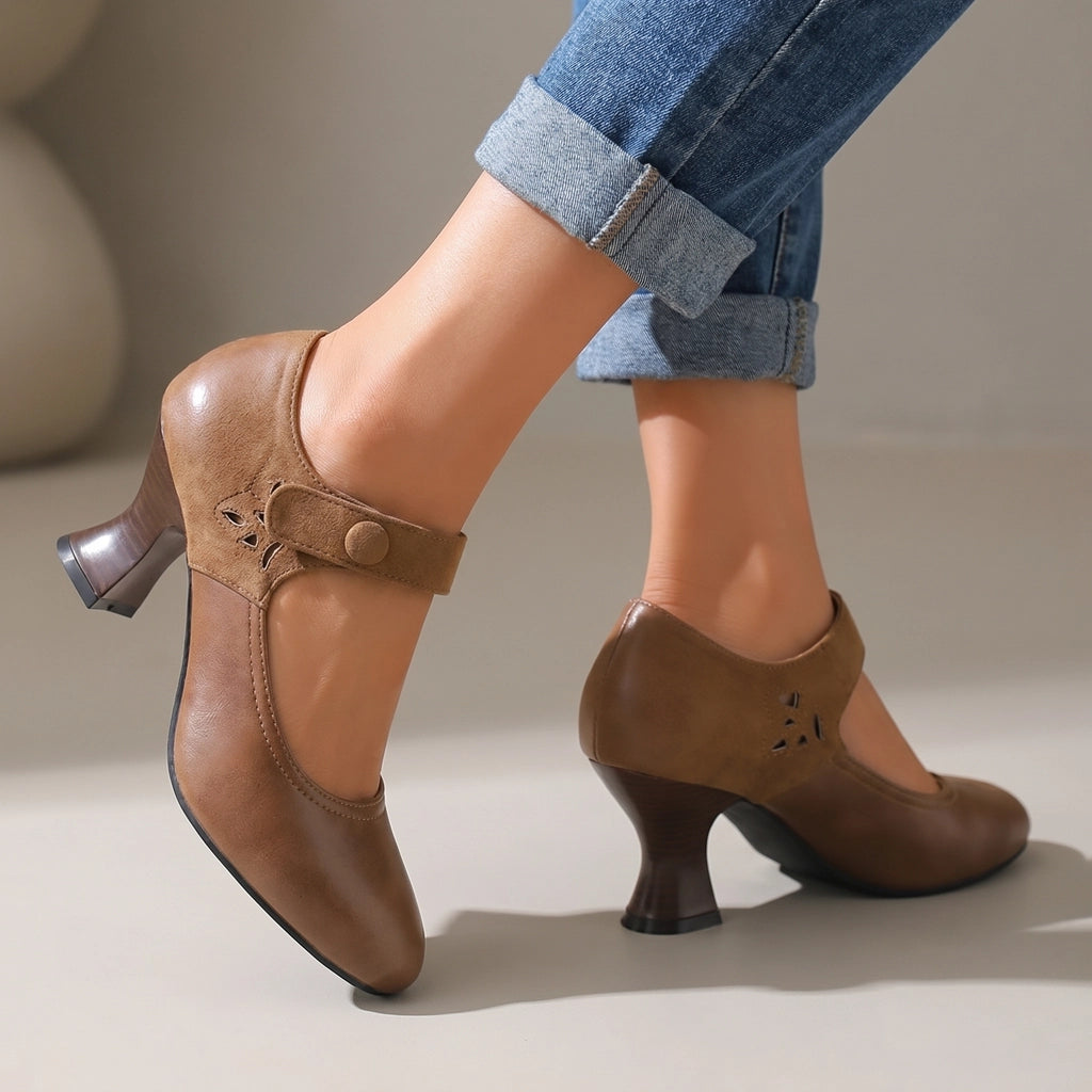 Livia Mary Jane Heels - Color:Brown;Size:35