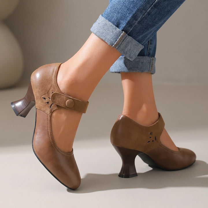 Livia Mary Jane Heels - Color:Brown;Size:35