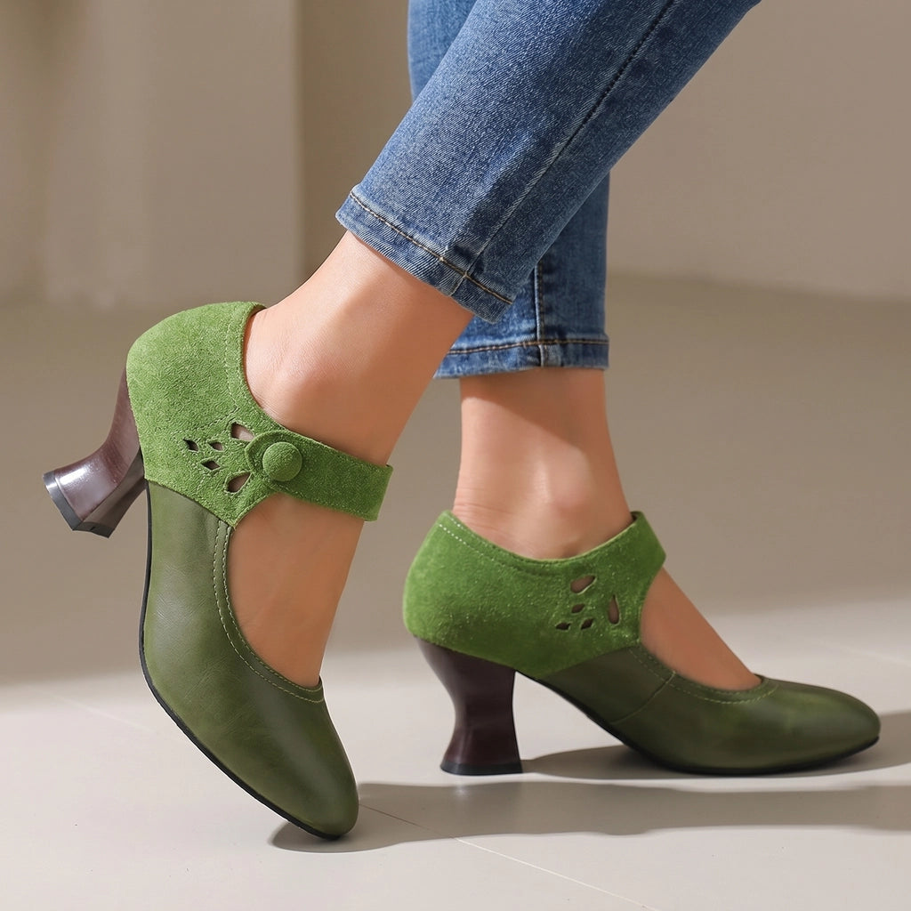 Livia Mary Jane Heels - Color:Green;Size:35