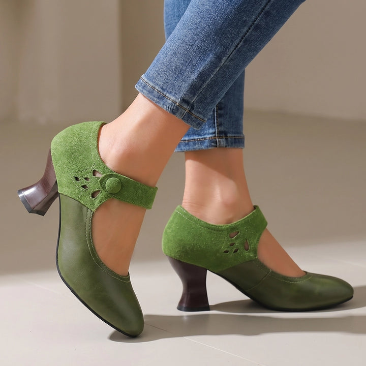 Livia Mary Jane Heels - Color:Green;Size:35