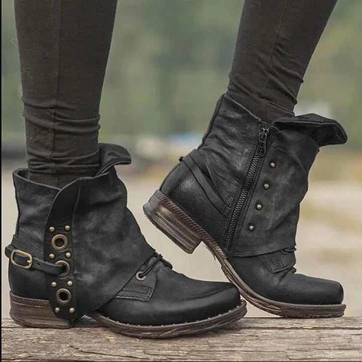 Livia | Women's Western Orthopedic Boots - Color:Black;Size:35