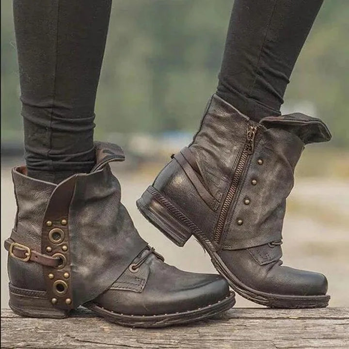 Livia | Women's Western Orthopedic Boots - Color:Brown;Size:35