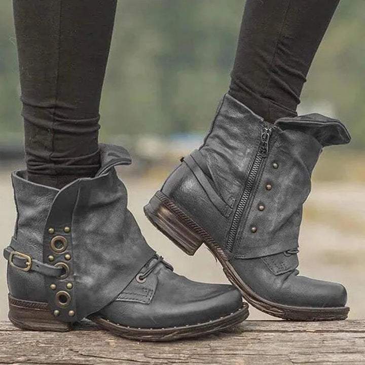 Livia | Women's Western Orthopedic Boots - Color:Gray;Size:35
