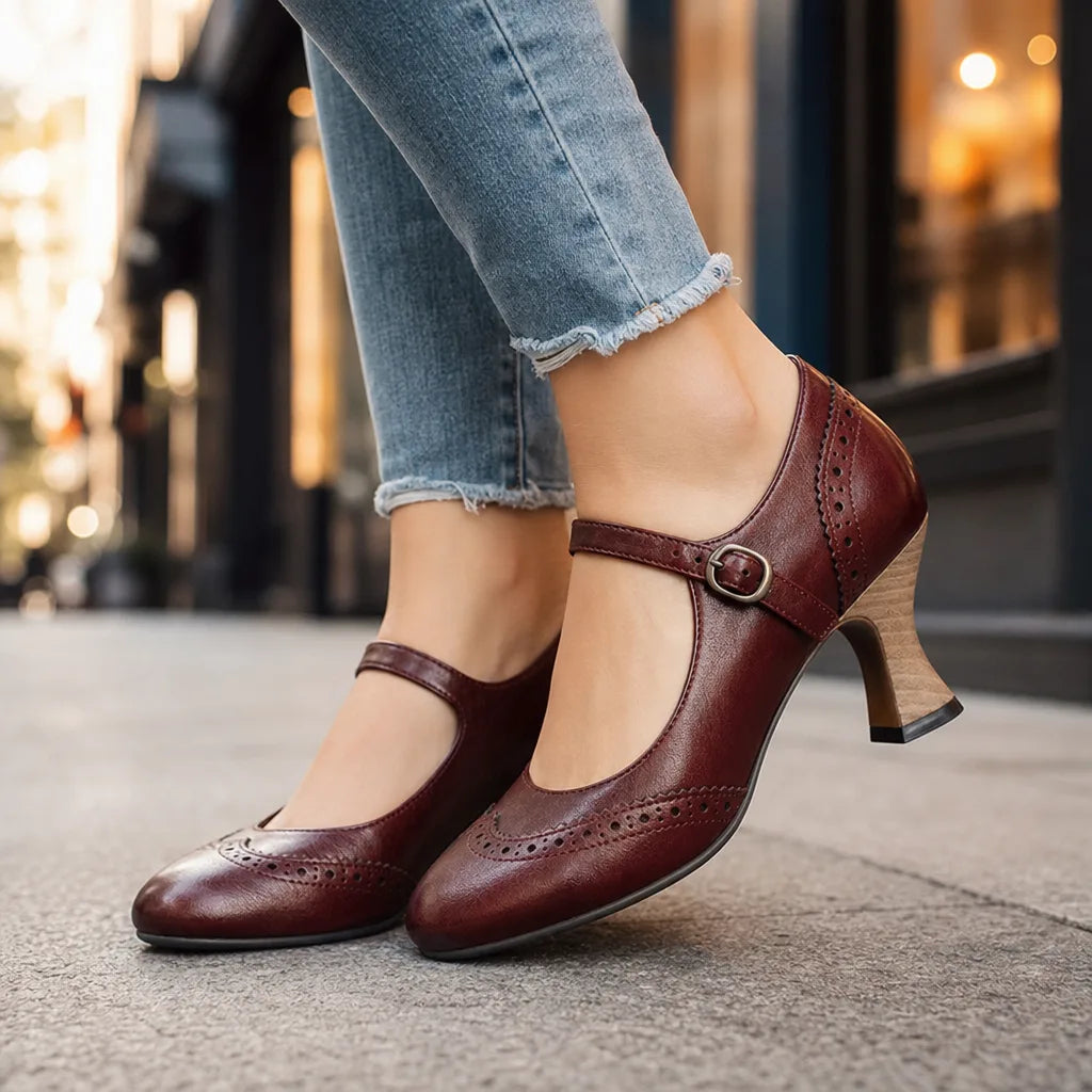 Women's Red Livingston | Women's Orthopedic Vintage Mary Jane Heels