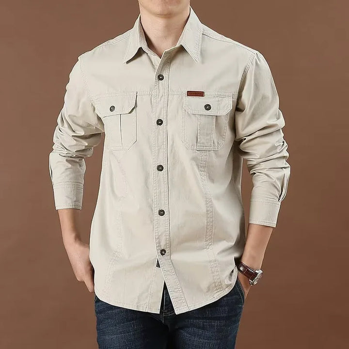 Lockwood | Men's Western Work Shirt  - Size:S;Color:Beige