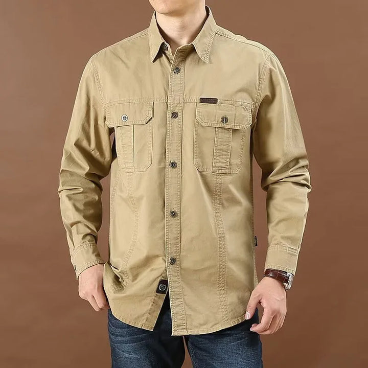 Lockwood | Men's Western Work Shirt  - Size:S;Color:Khaki