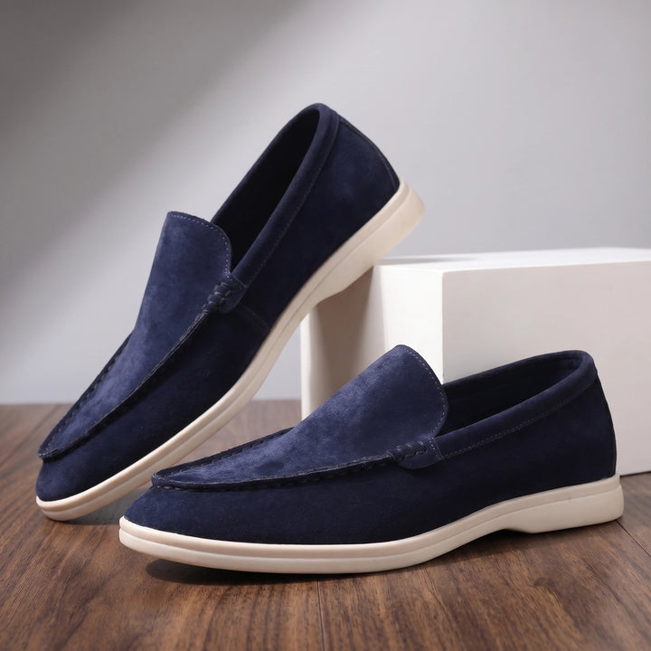 Lorenzo Italian Loafers - Color:Blue;Size:39