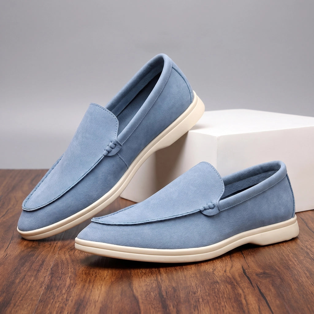 Lorenzo Italian Loafers - Color:Sky Blue;Size:39