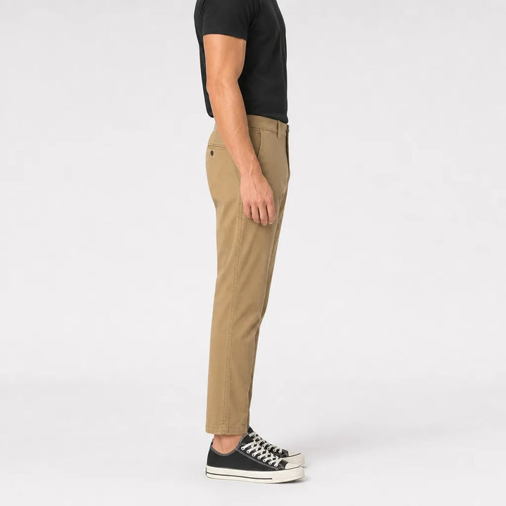 Men's Beige Delaney Cotton Tapered Trousers