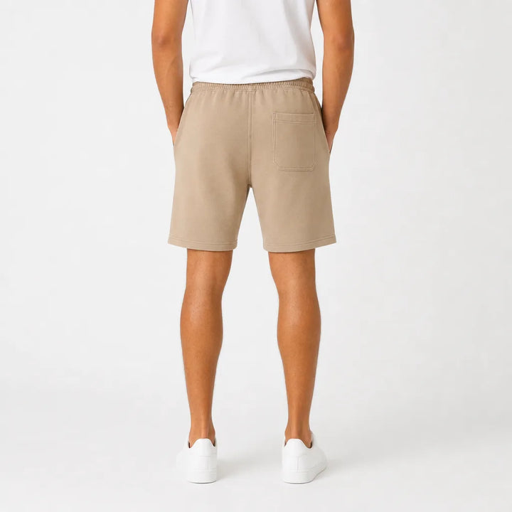 Men's Beige Louis Cotton Wide-Leg Shorts