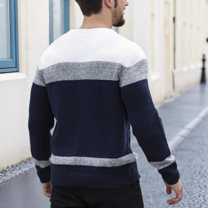 Men's Luc | Men's Cable Knit Colorblock Sweater