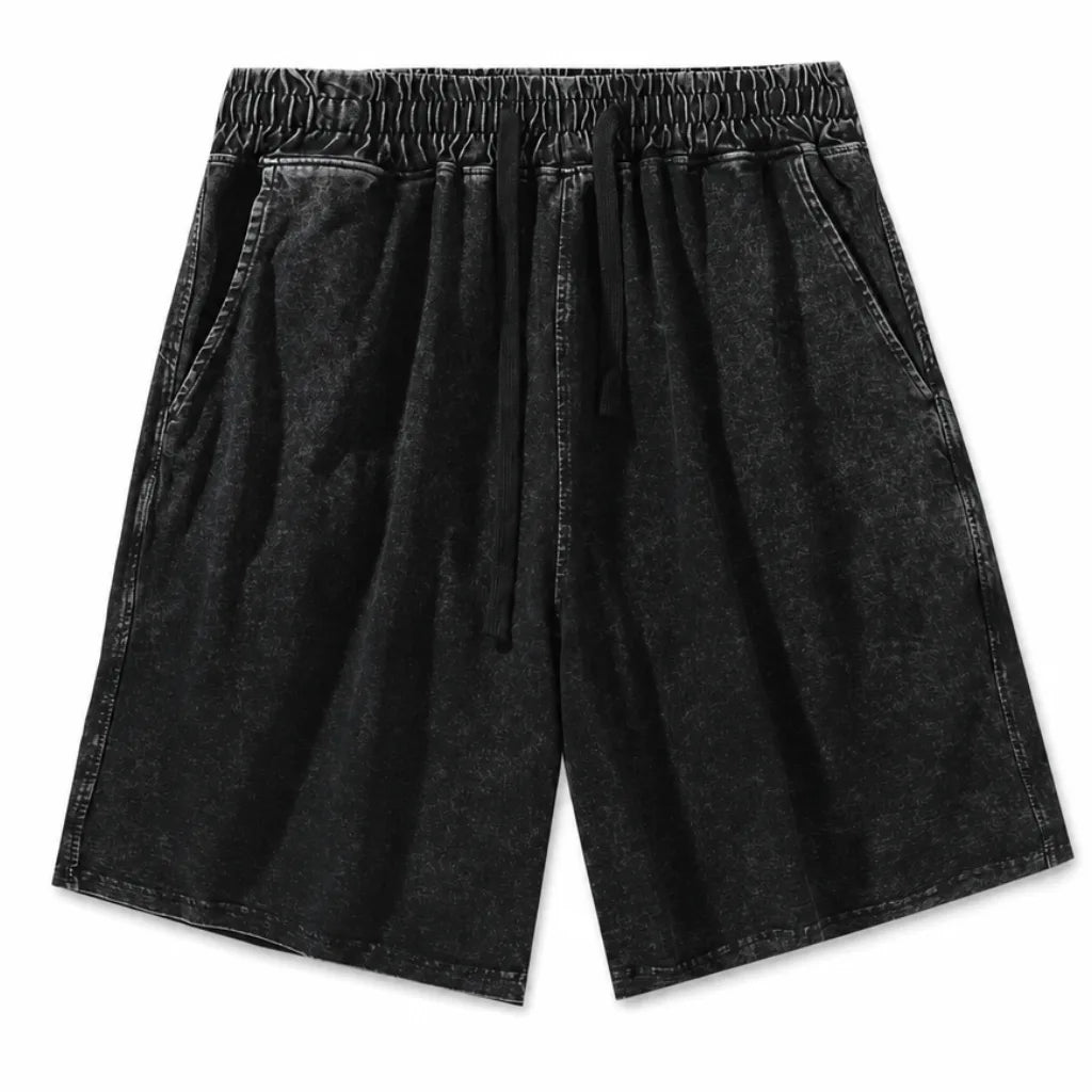 Luc Washed Shorts - Color:Black;Size:XS