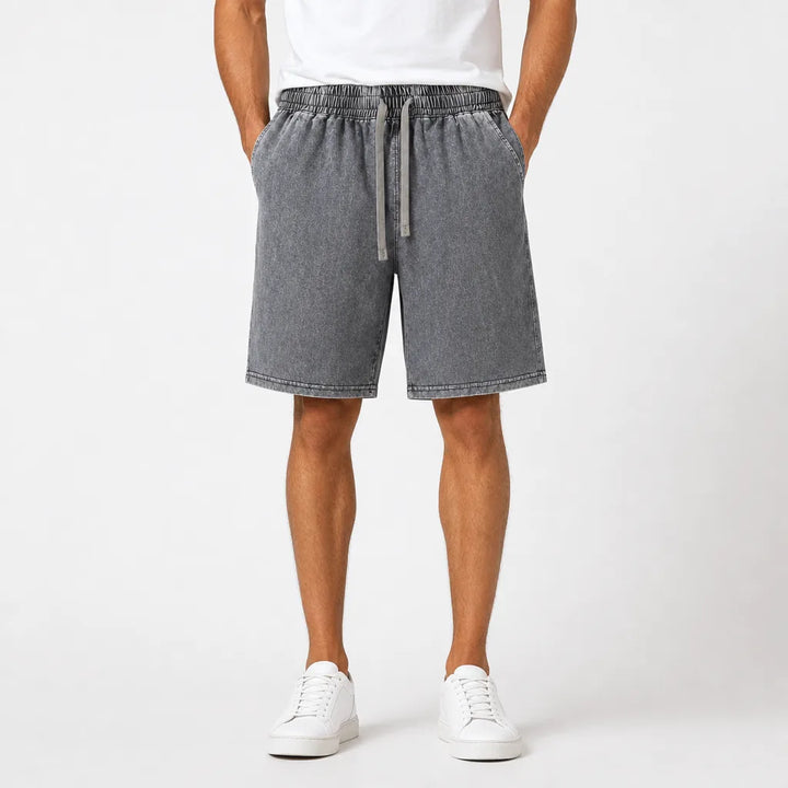 Men's Gray Emery Cotton Washed Shorts