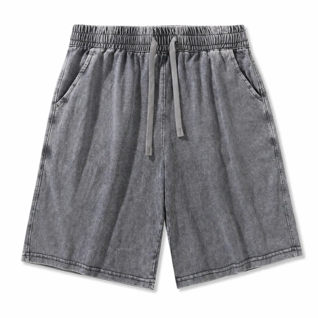 Luc Washed Shorts - Color:Gray;Size:XS