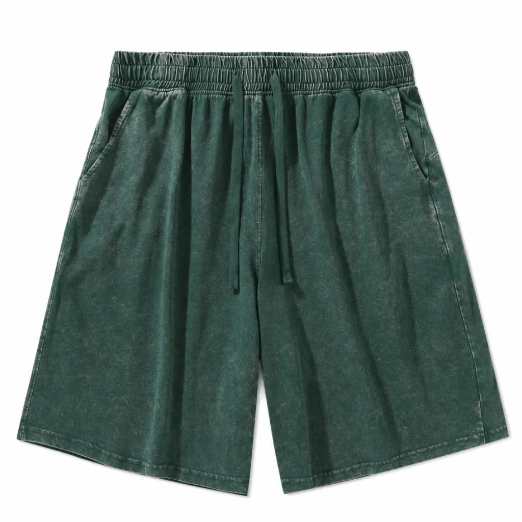 Luc Washed Shorts - Color:Green;Size:XS