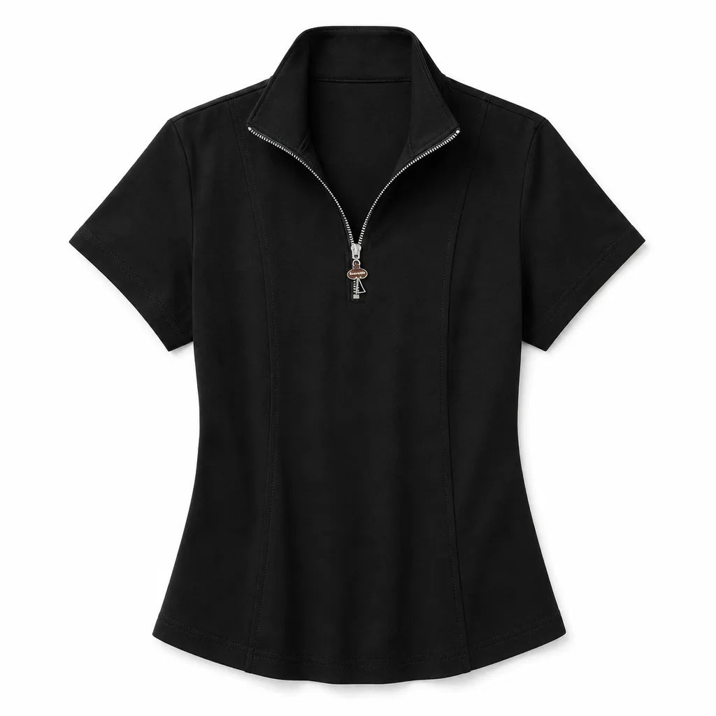 Lucie Zip-Up T-Shirt - Color:Black;Size:XS