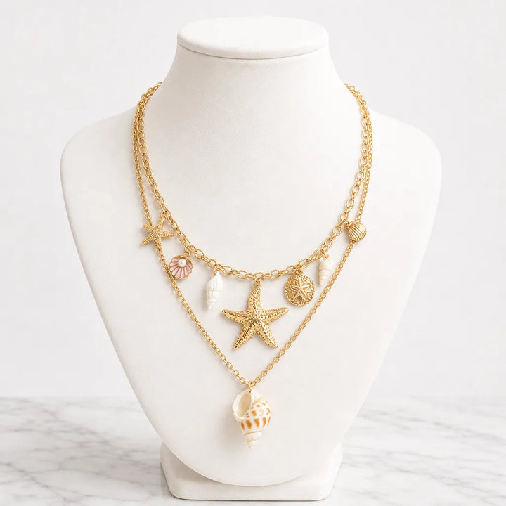 Women's Yellow Lucille Shell Layered Necklace