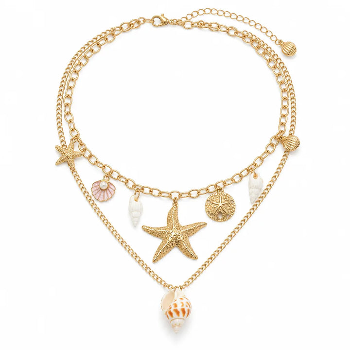 Lucille Shell Necklace - Color:Golden