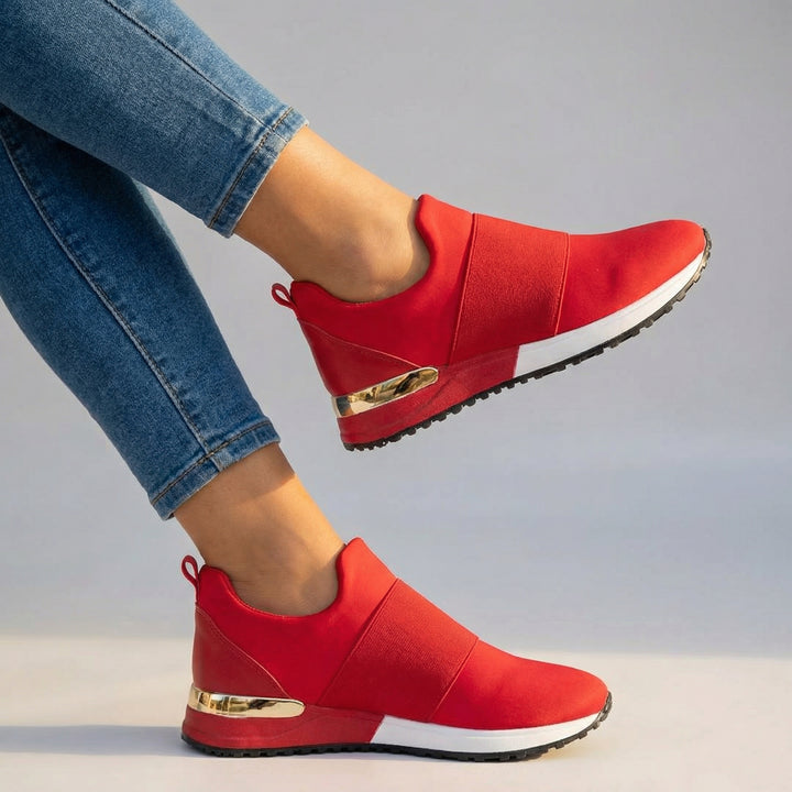 Lucille Wedge Loafers - Color:Red;Size:36