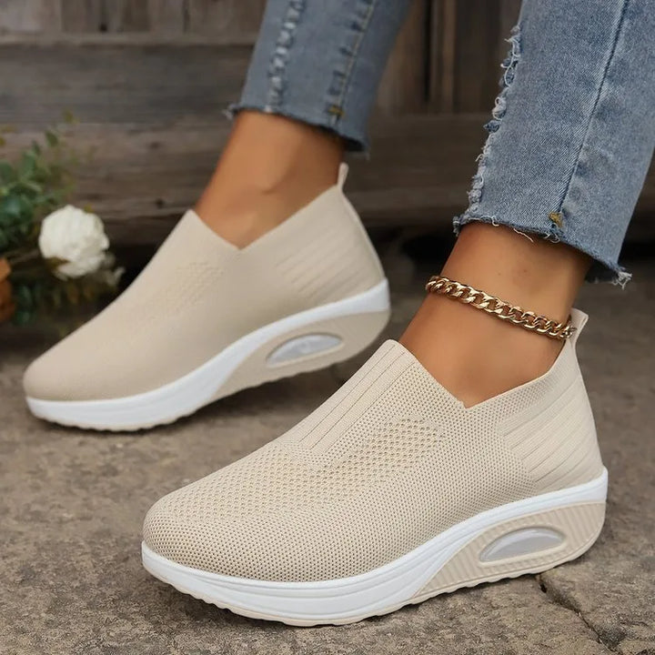 Lucinda | Women's Cushioned Orthopedic Sneakers - Color:Beige;Size:36