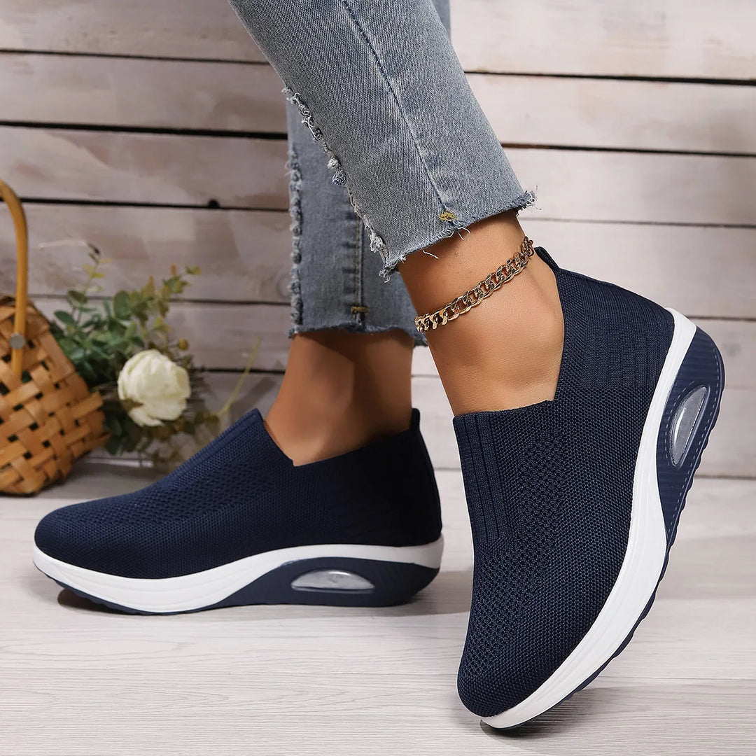 Lucinda | Women's Cushioned Orthopedic Sneakers - Color:Dark Blue;Size:36