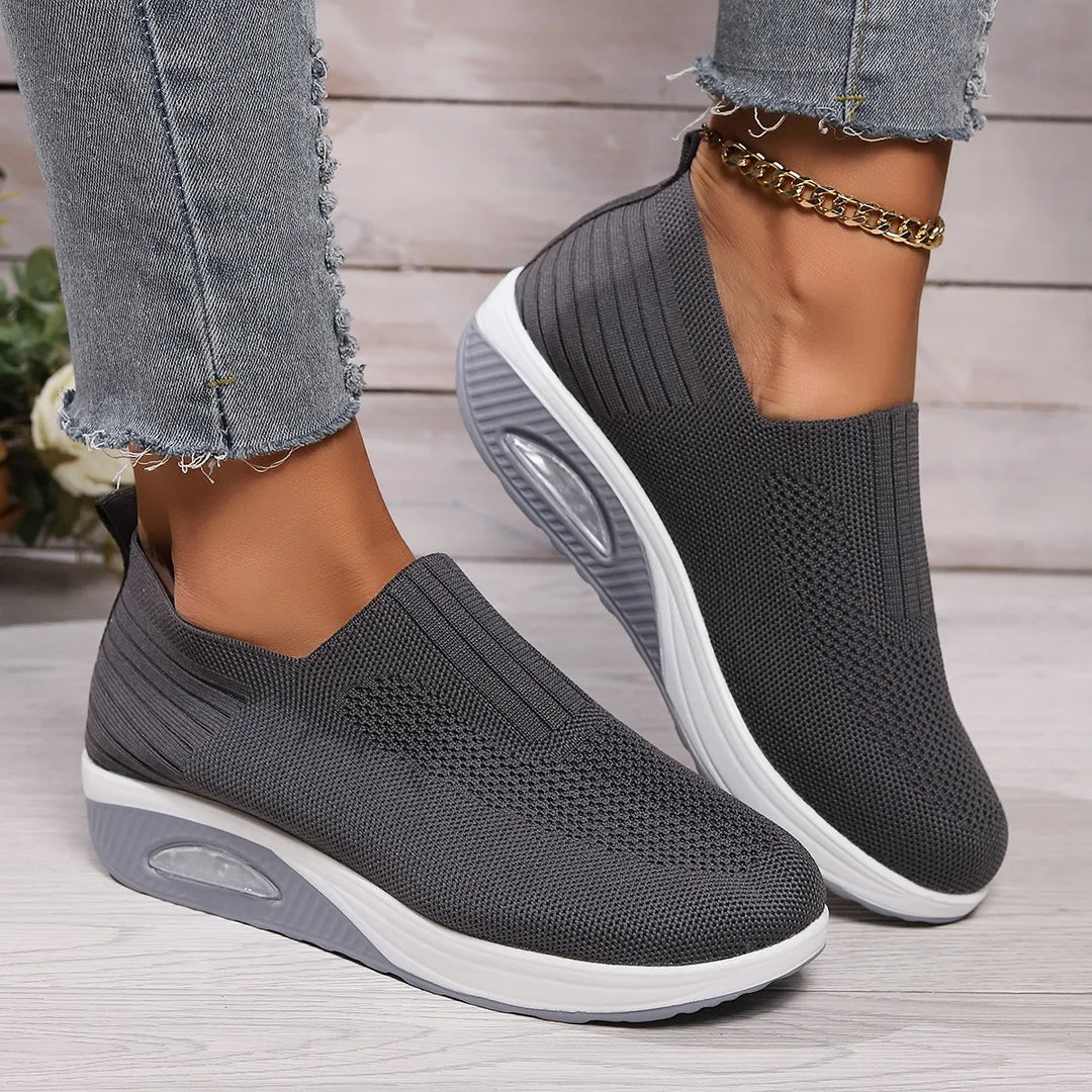 Lucinda | Women's Cushioned Orthopedic Sneakers - Color:Gray;Size:36