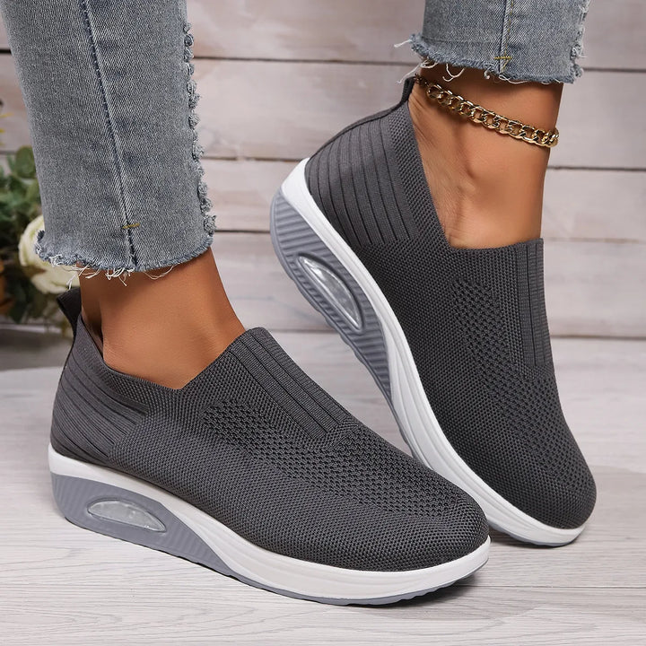 Lucinda | Women's Cushioned Orthopedic Sneakers - Color:Gray;Size:36