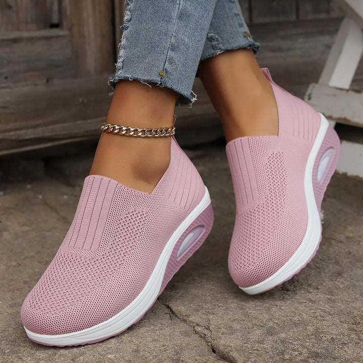 Lucinda | Women's Cushioned Orthopedic Sneakers - Color:Pink;Size:36