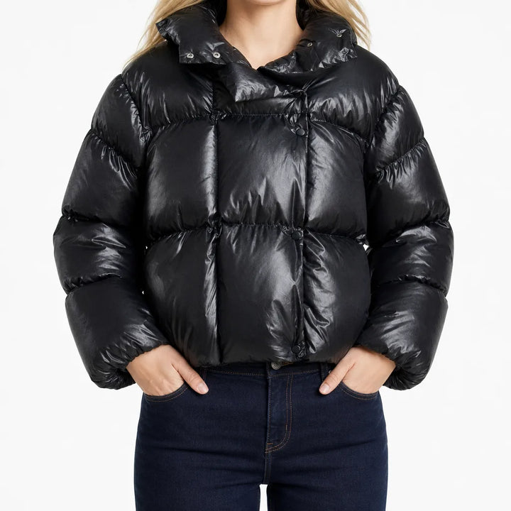 Lucy Hooded Snap Jacket - Color:Black;Size:XS