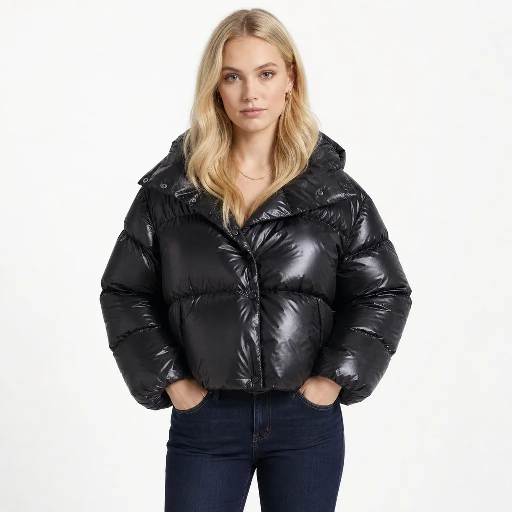 Women's Black Maximus Hooded Puffer Jacket