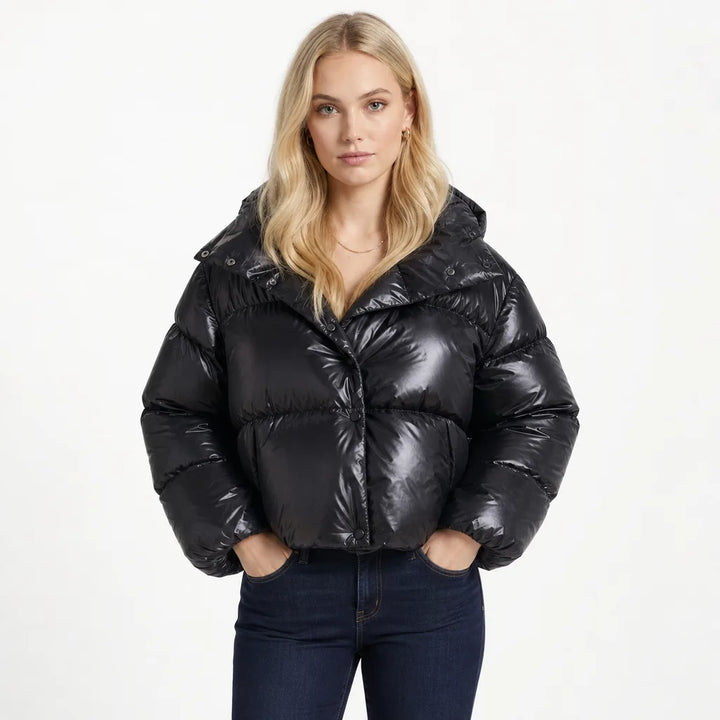 Women's Black Maximus Hooded Puffer Jacket