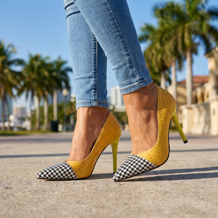 Women's Yellow Phelps Pointed-Toe Pumps