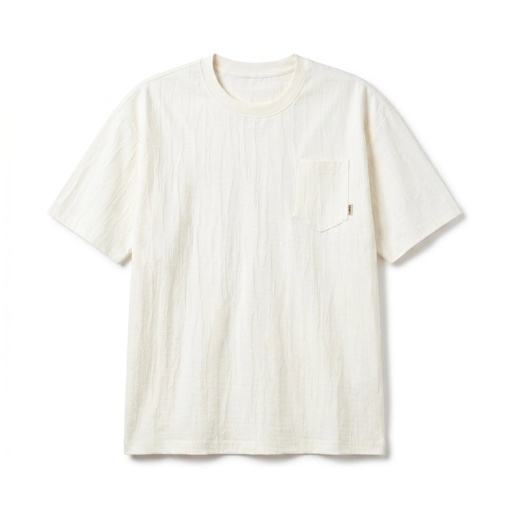 Luther Textured Tee - Color:Off-white;Size:S