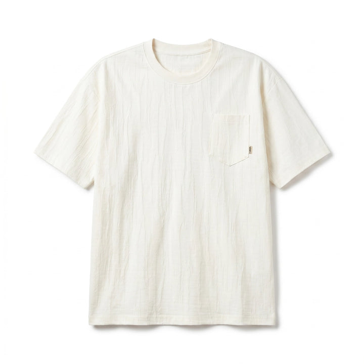Luther Textured Tee - Color:Off-white;Size:S