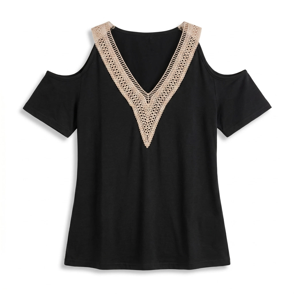 Lydia Lace Top - Color:Black;Size:XS