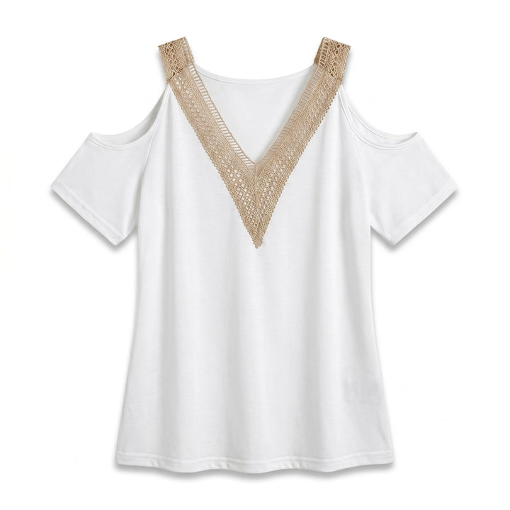 Lydia Lace Top - Color:White;Size:XS