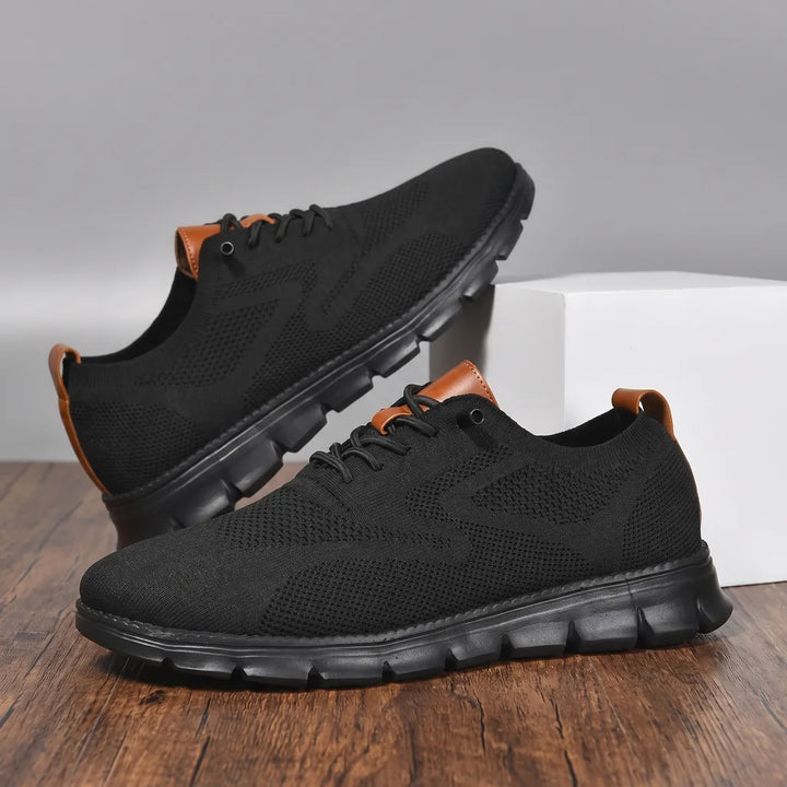 Lyndon | Men's Knit Sneakers  - Color:Black;Size:40